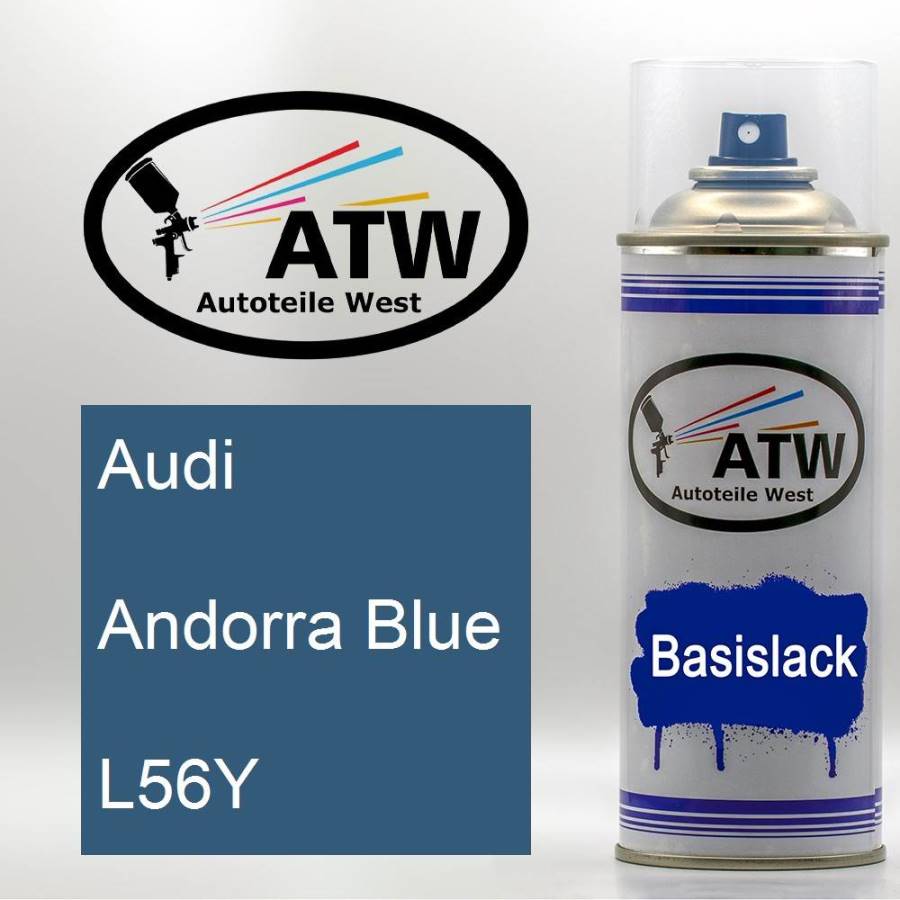 Audi, Andorra Blue, L56Y: 400ml Sprühdose, von ATW Autoteile West.